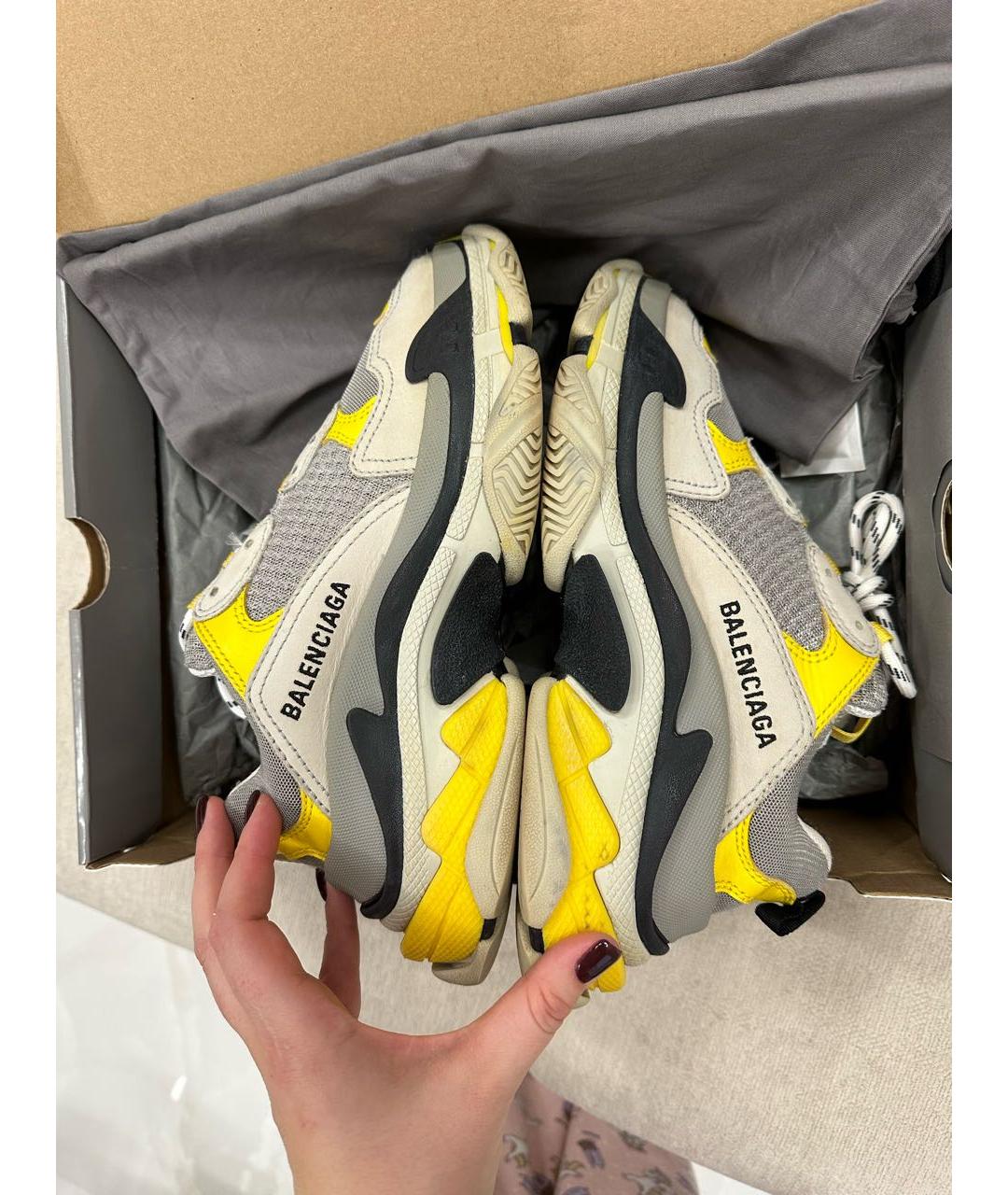 BALENCIAGA Желтые текстильные кроссовки, фото 4