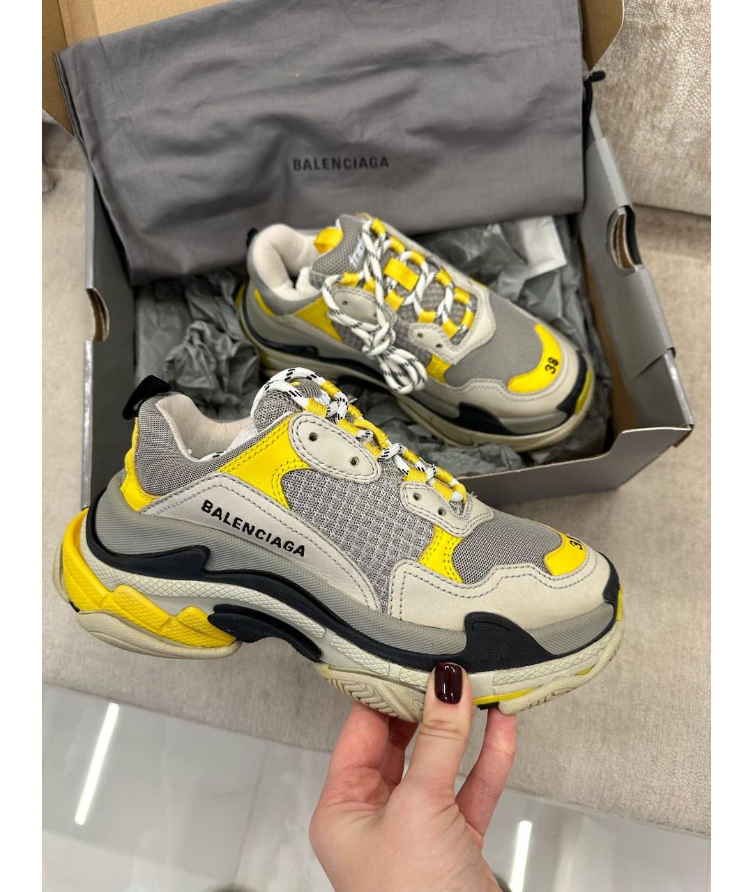 BALENCIAGA Желтые текстильные кроссовки, фото 8