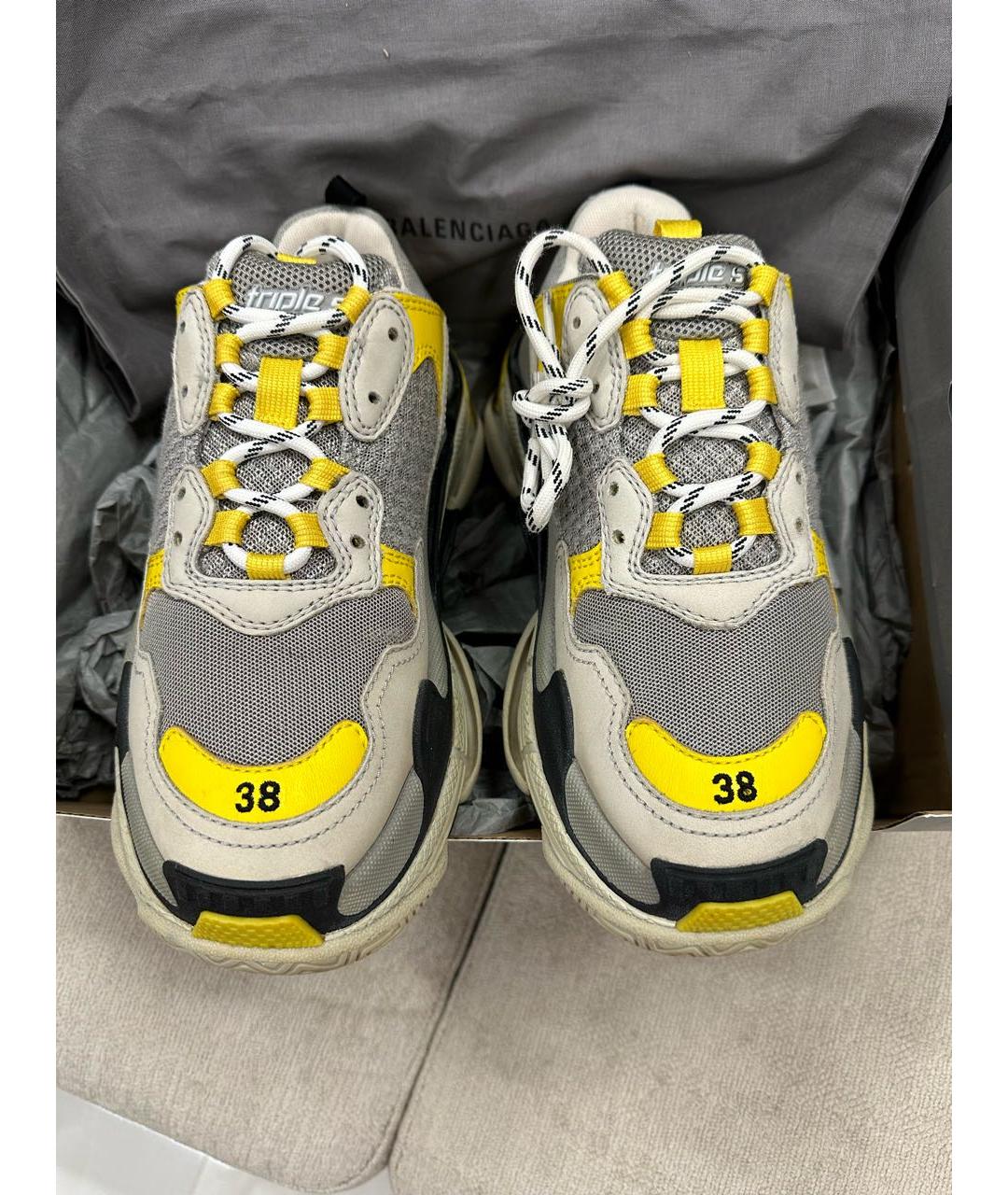 BALENCIAGA Желтые текстильные кроссовки, фото 2