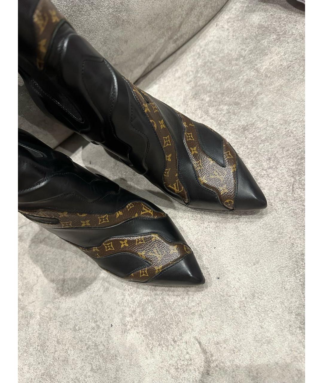 LOUIS VUITTON Коричневые кожаные полусапоги, фото 3