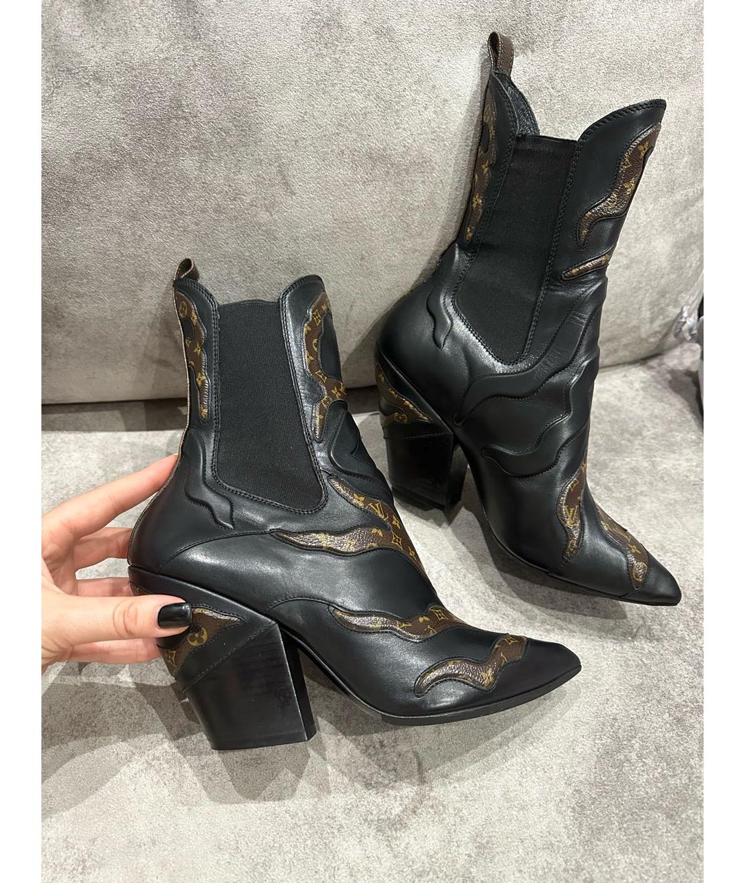 LOUIS VUITTON Коричневые кожаные полусапоги, фото 8