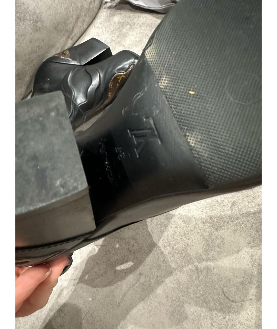 LOUIS VUITTON Коричневые кожаные полусапоги, фото 6