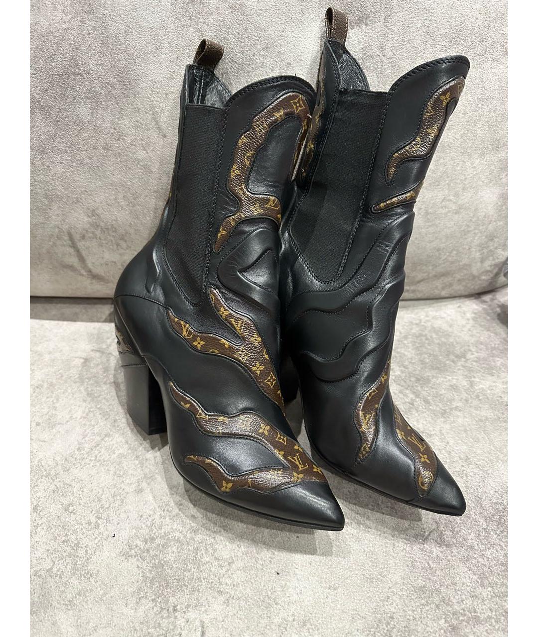 LOUIS VUITTON Коричневые кожаные полусапоги, фото 2