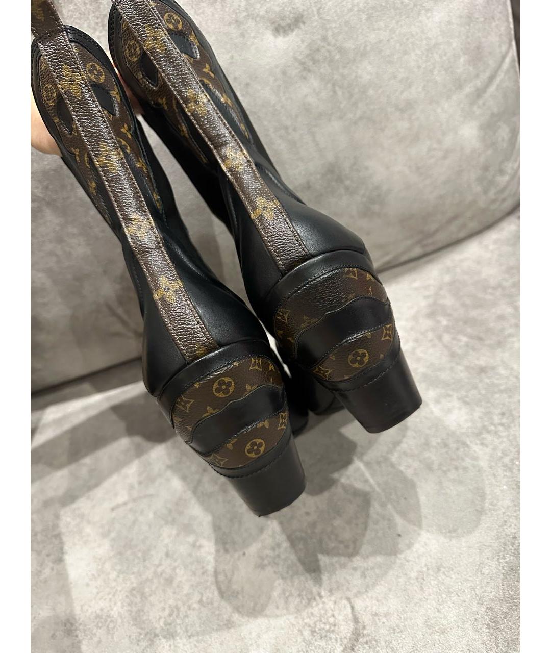 LOUIS VUITTON Коричневые кожаные полусапоги, фото 4
