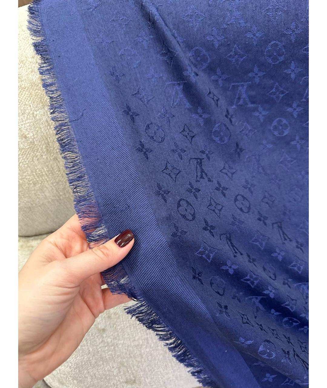 LOUIS VUITTON Фиолетовый шелковый платок, фото 5