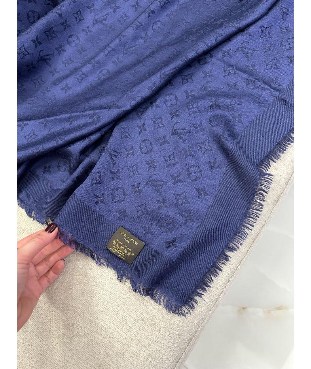 LOUIS VUITTON Фиолетовый шелковый платок, фото 3