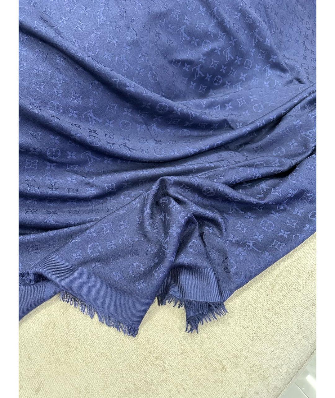 LOUIS VUITTON Фиолетовый шелковый платок, фото 4