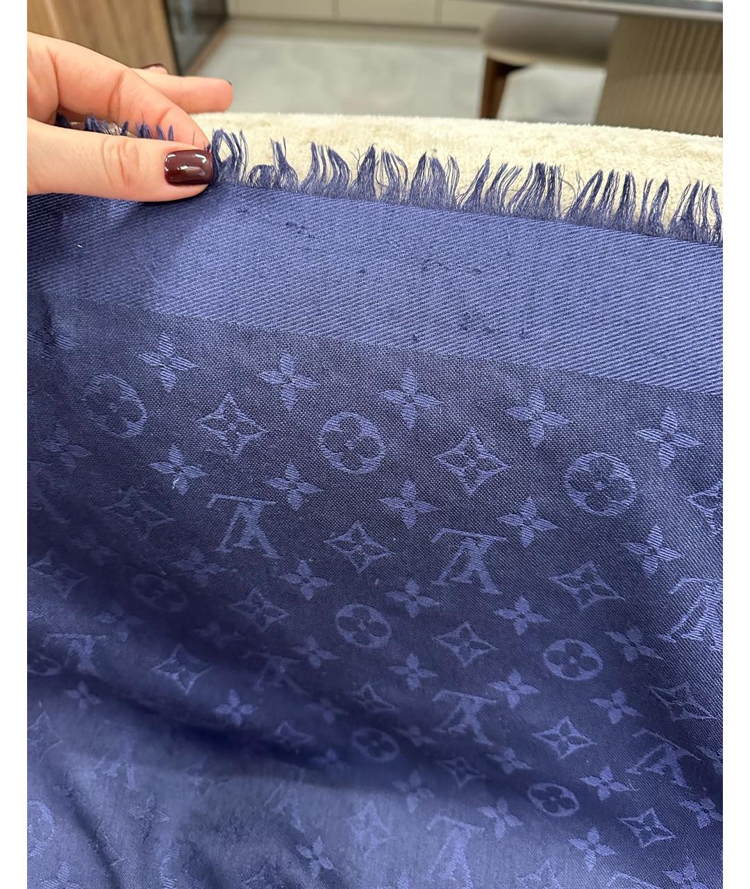 LOUIS VUITTON Фиолетовый шелковый платок, фото 6