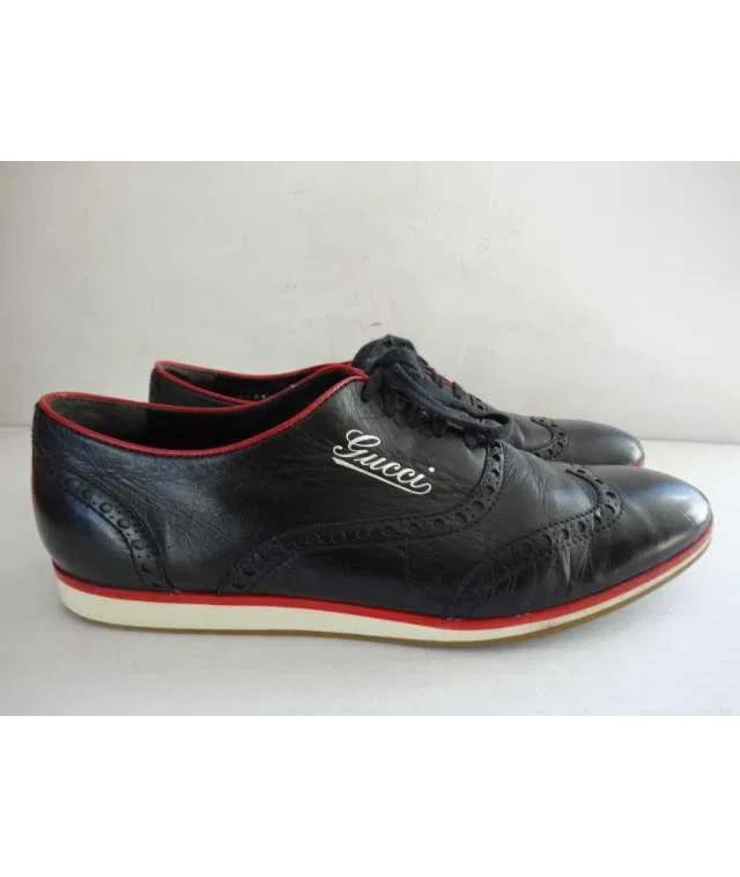 GUCCI Черные кожаные туфли, фото 9