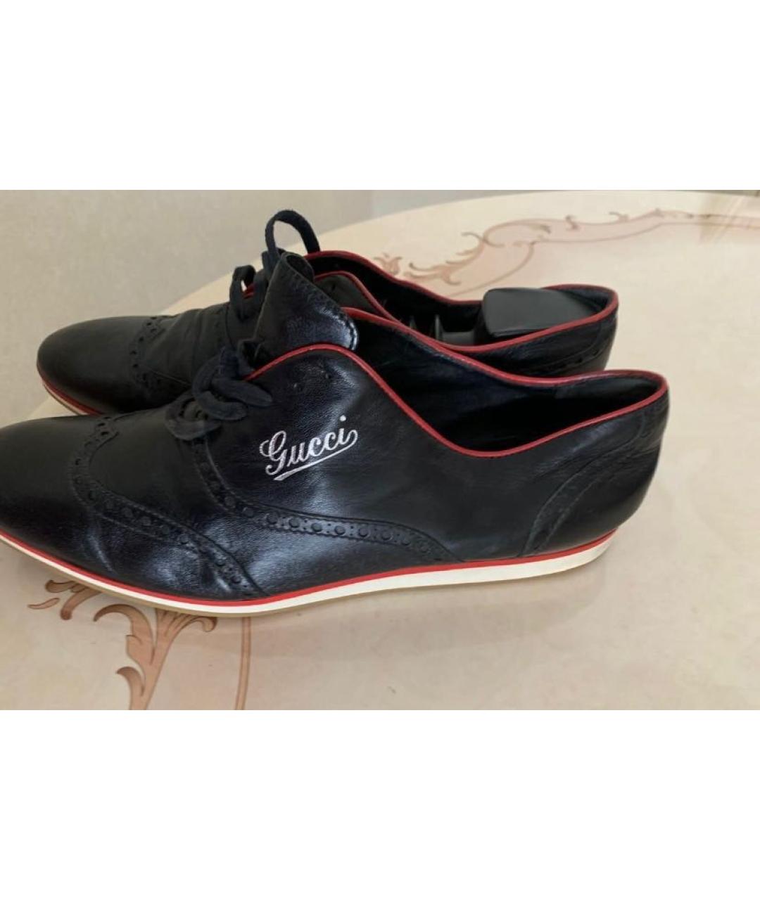 GUCCI Черные кожаные туфли, фото 7