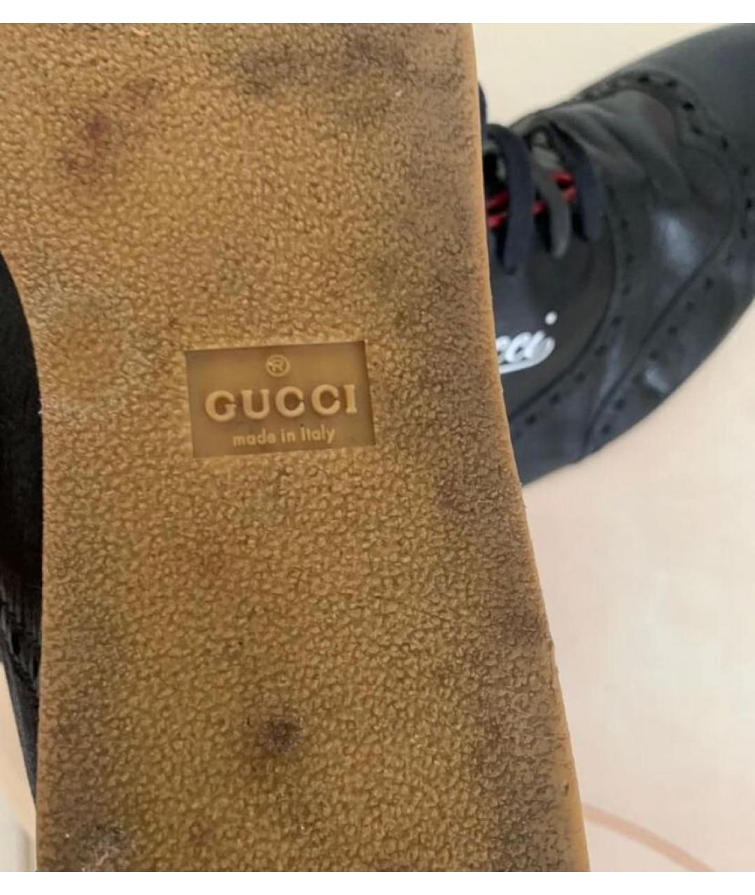 GUCCI Черные кожаные туфли, фото 5