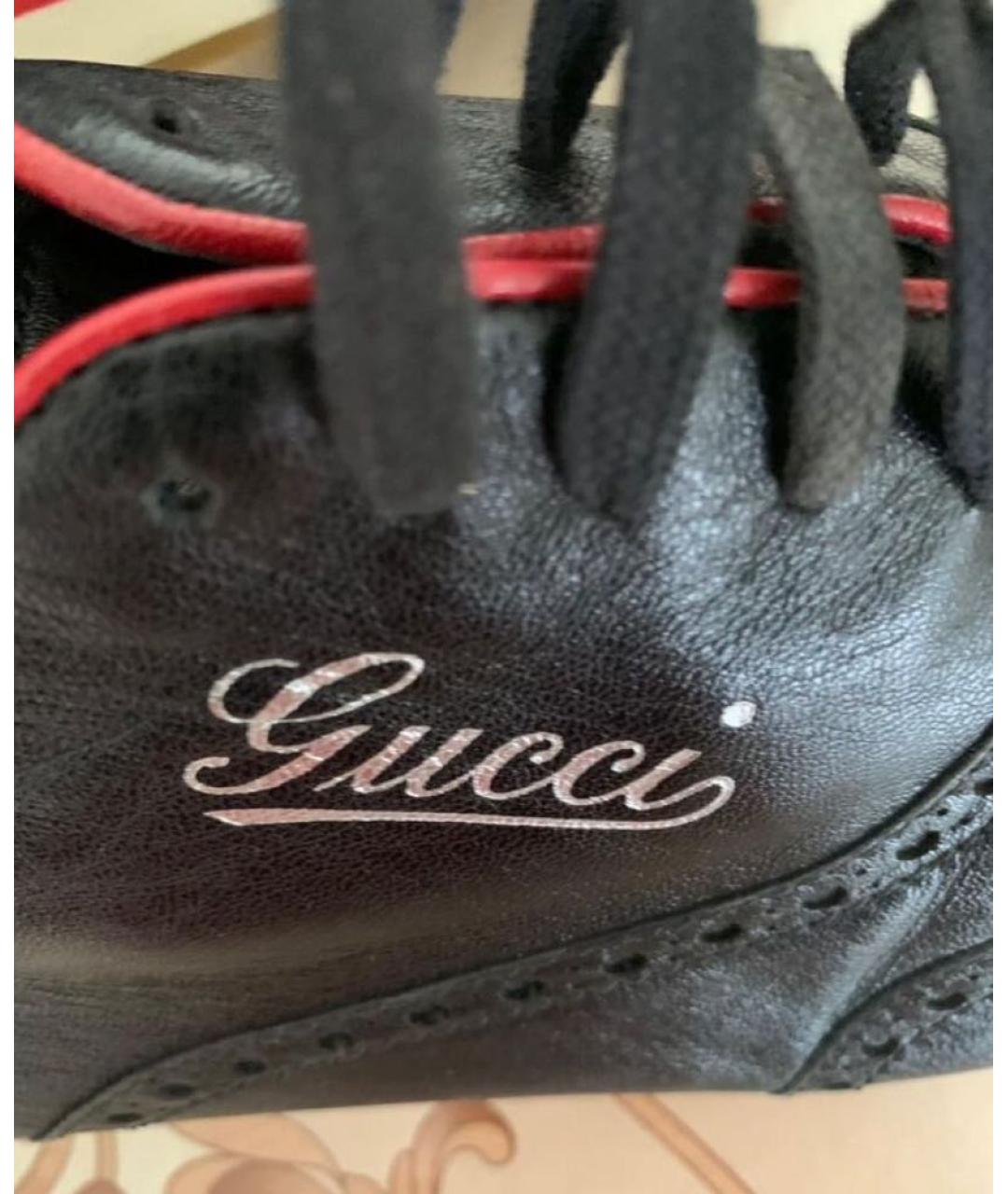 GUCCI Черные кожаные туфли, фото 3