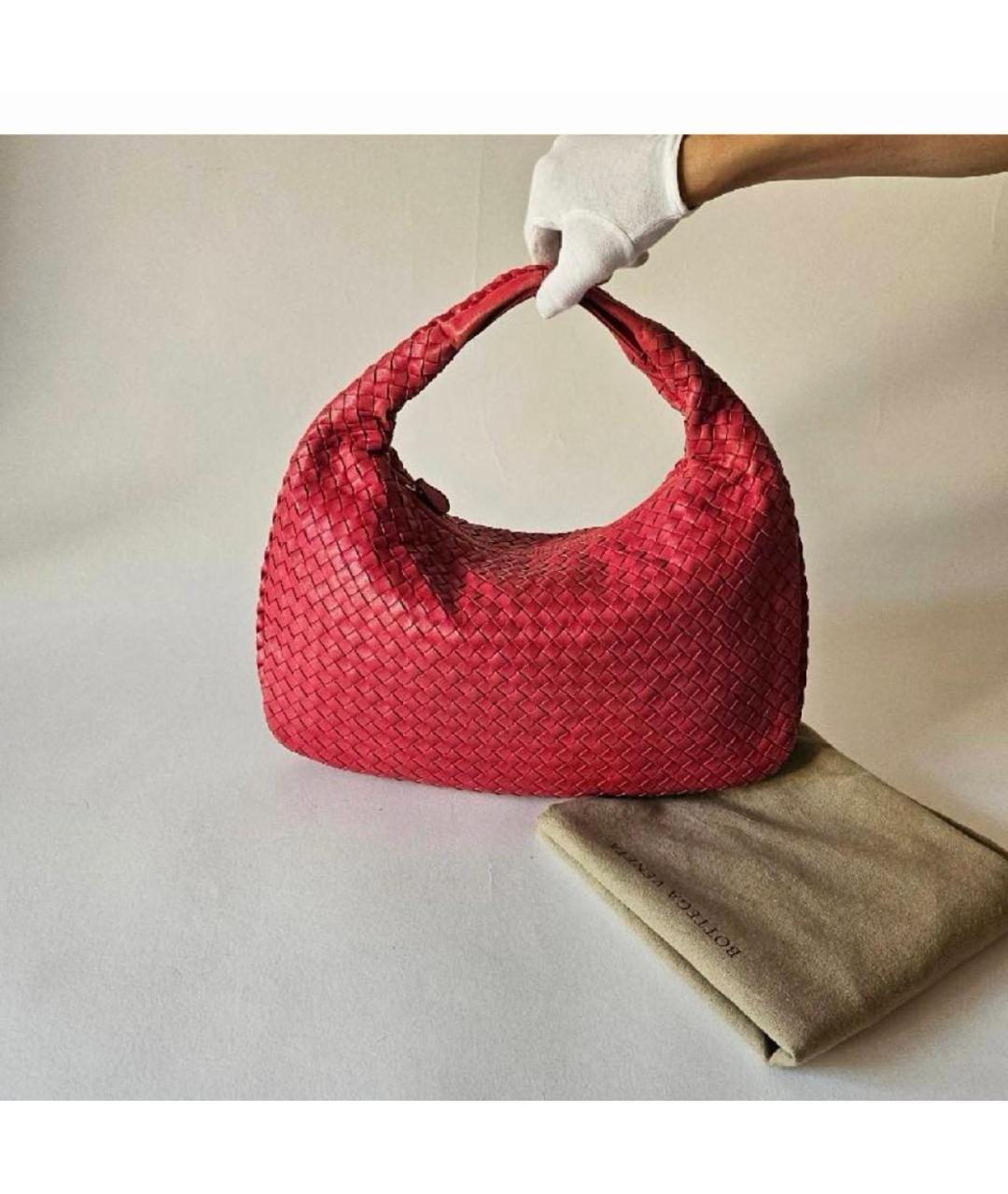 BOTTEGA VENETA Красная кожаная сумка с короткими ручками, фото 3