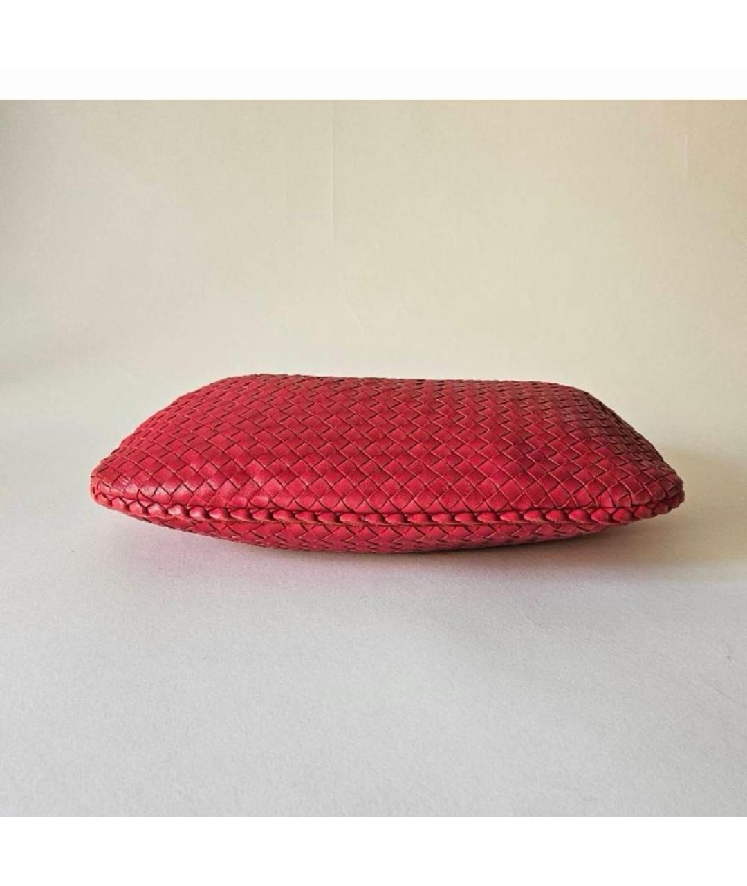 BOTTEGA VENETA Красная кожаная сумка с короткими ручками, фото 5