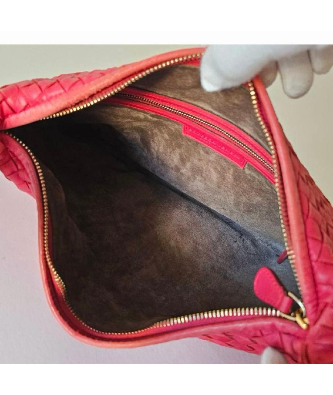 BOTTEGA VENETA Красная кожаная сумка с короткими ручками, фото 4