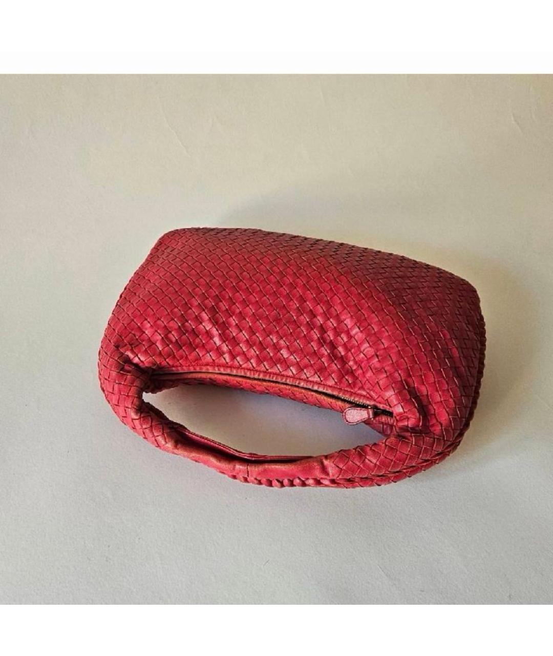 BOTTEGA VENETA Красная кожаная сумка с короткими ручками, фото 7