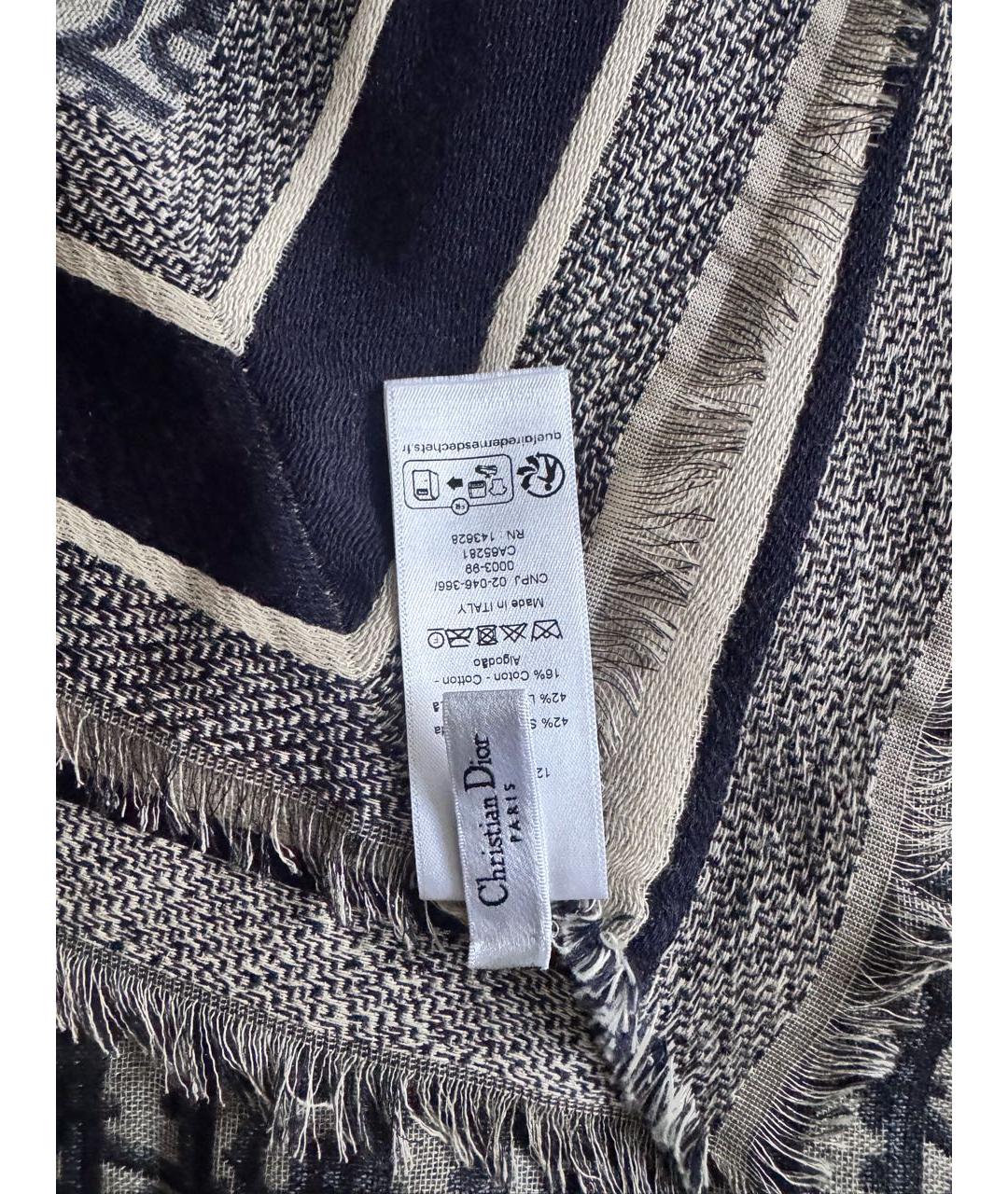 CHRISTIAN DIOR Мульти шерстяной шарф, фото 4