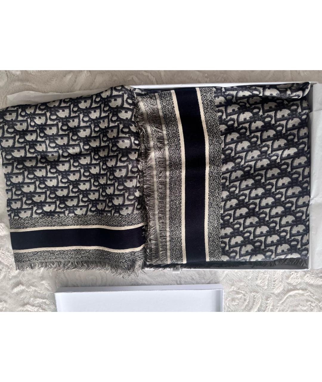 CHRISTIAN DIOR Мульти шерстяной шарф, фото 9