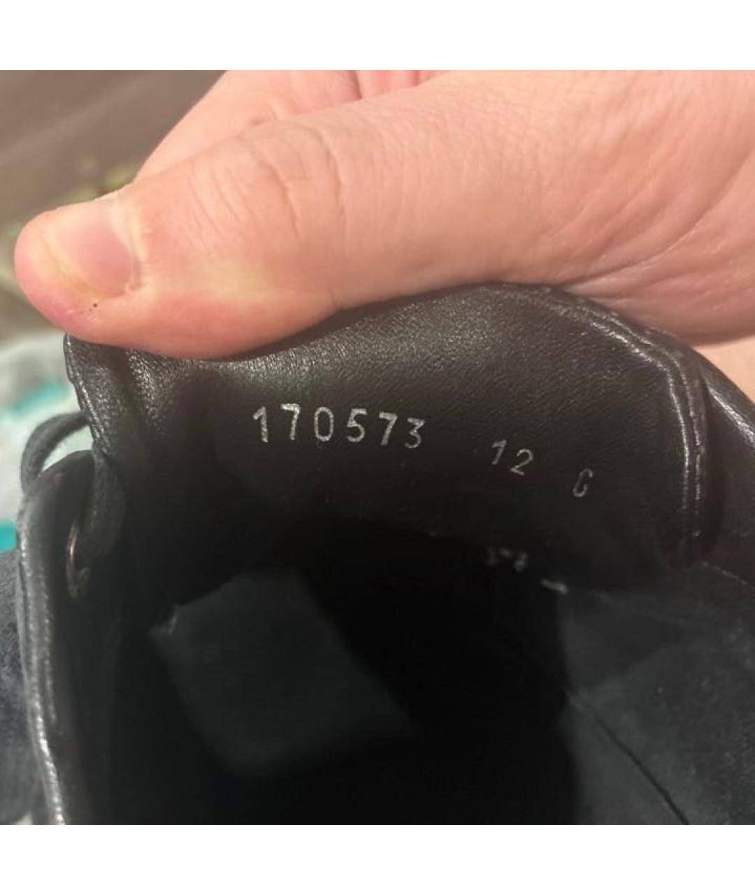 GUCCI Черные кожаные низкие кроссовки / кеды, фото 4