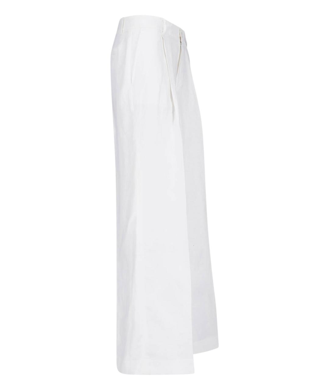 RALPH LAUREN Белые льняные прямые брюки, фото 3