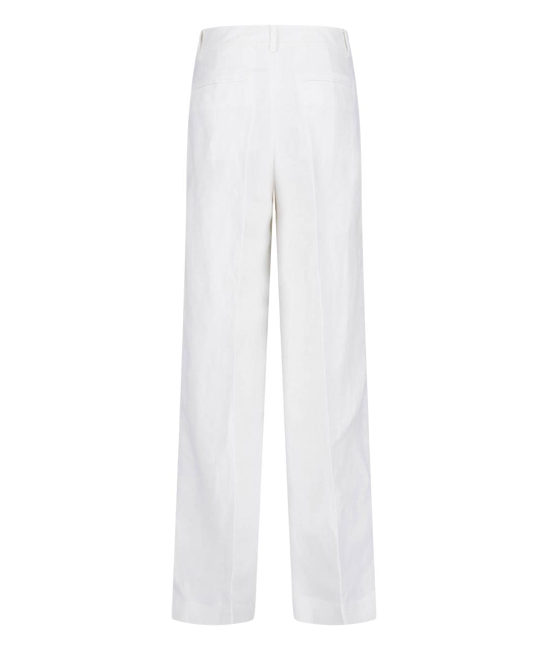 RALPH LAUREN Белые льняные прямые брюки, фото 2