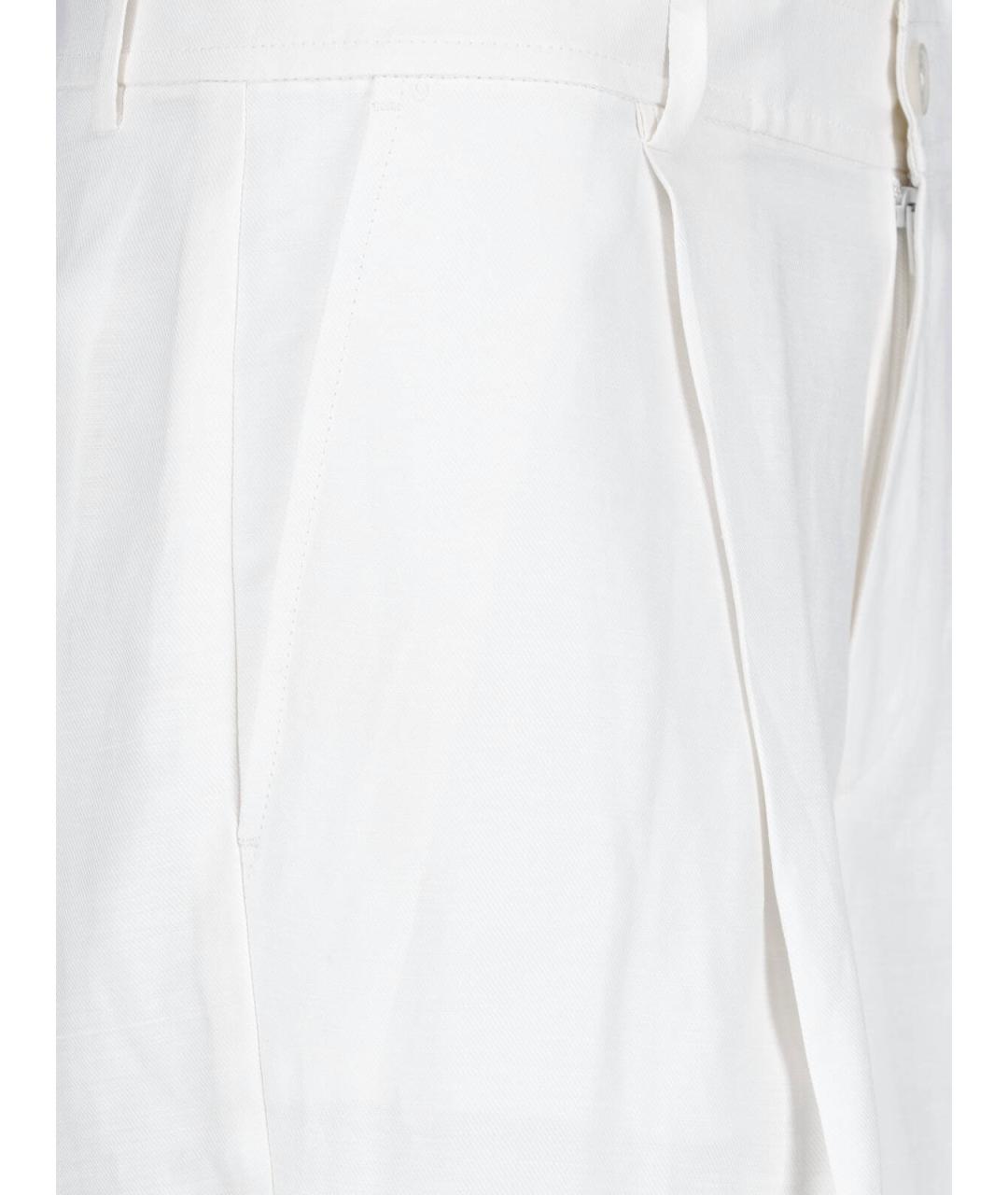 RALPH LAUREN Белые льняные прямые брюки, фото 4