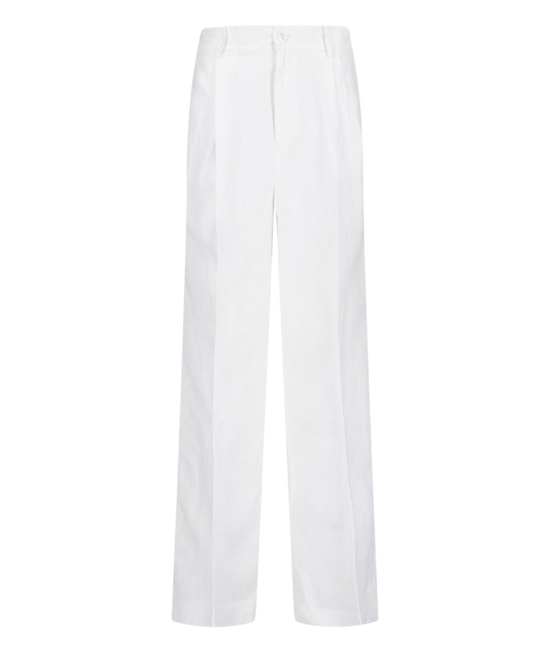 RALPH LAUREN Белые льняные прямые брюки, фото 1