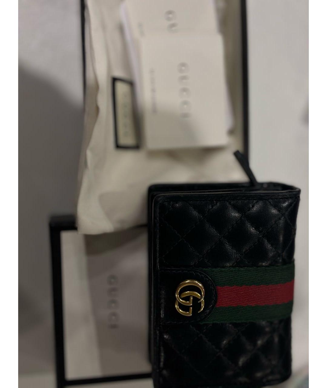 GUCCI Черный кожаный кошелек, фото 5