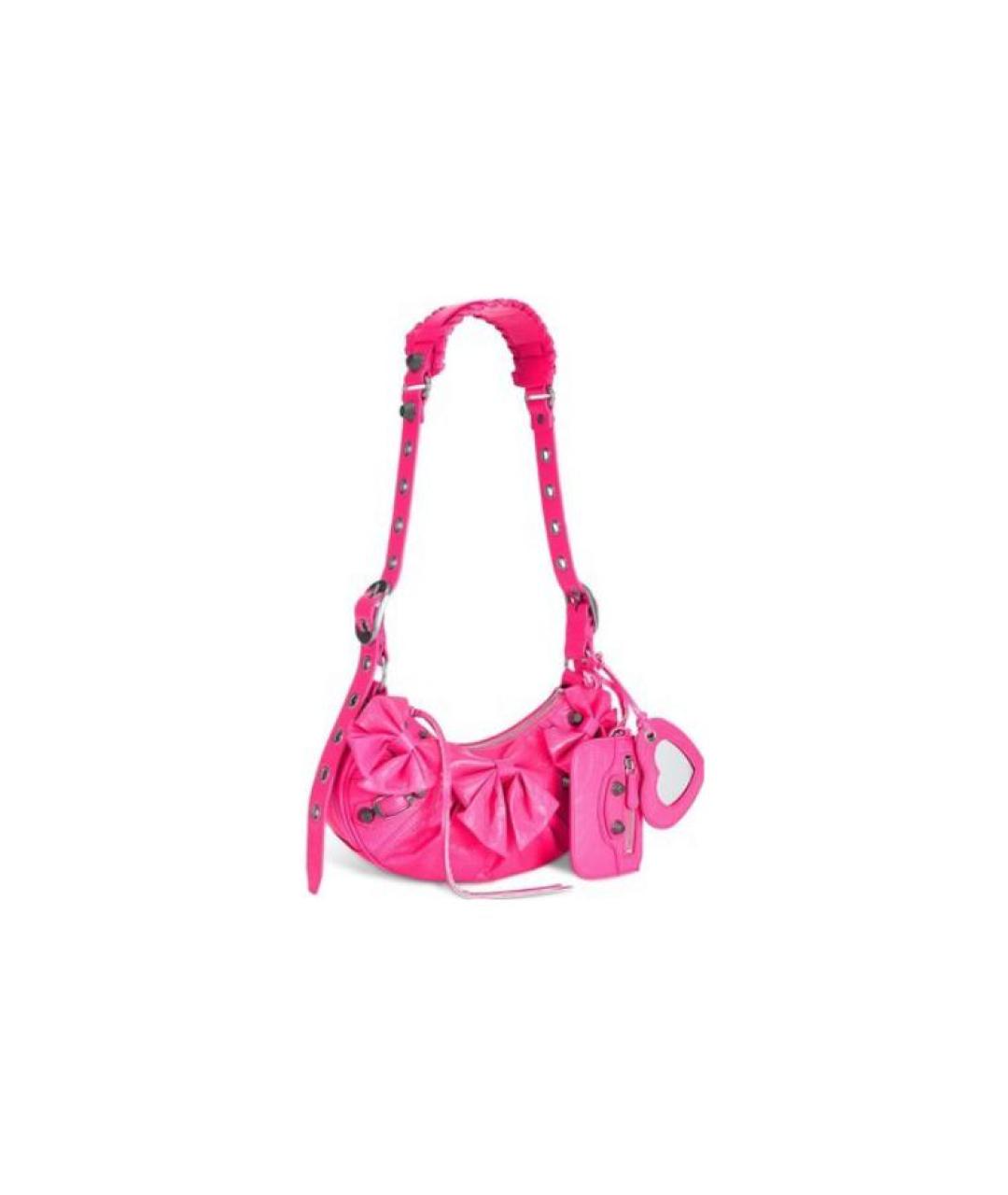 BALENCIAGA Розовая кожаная сумка через плечо, фото 2