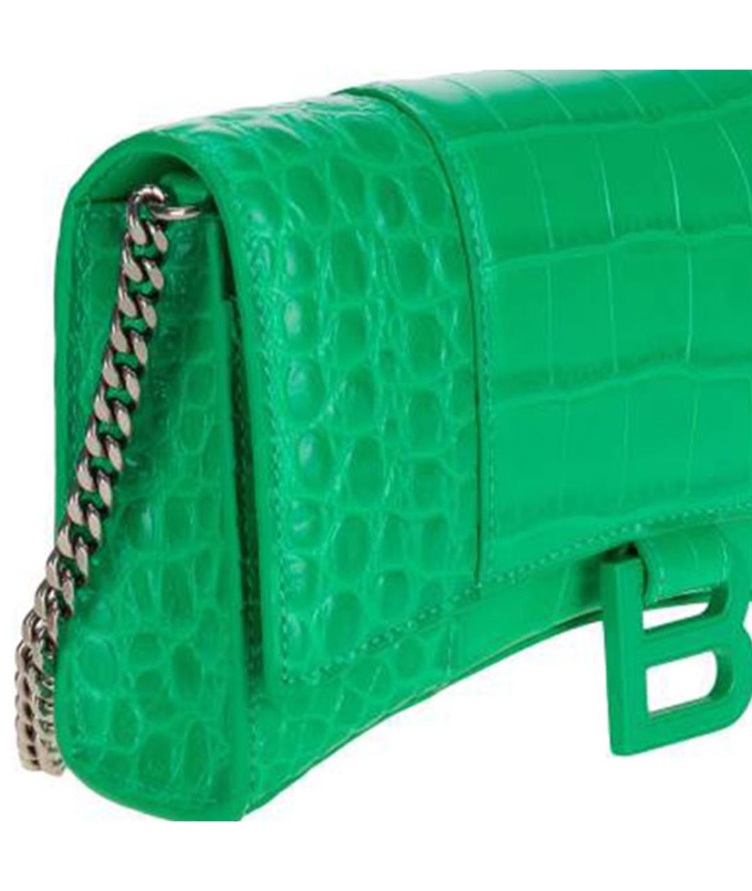 BALENCIAGA Зеленая кожаная сумка через плечо, фото 4