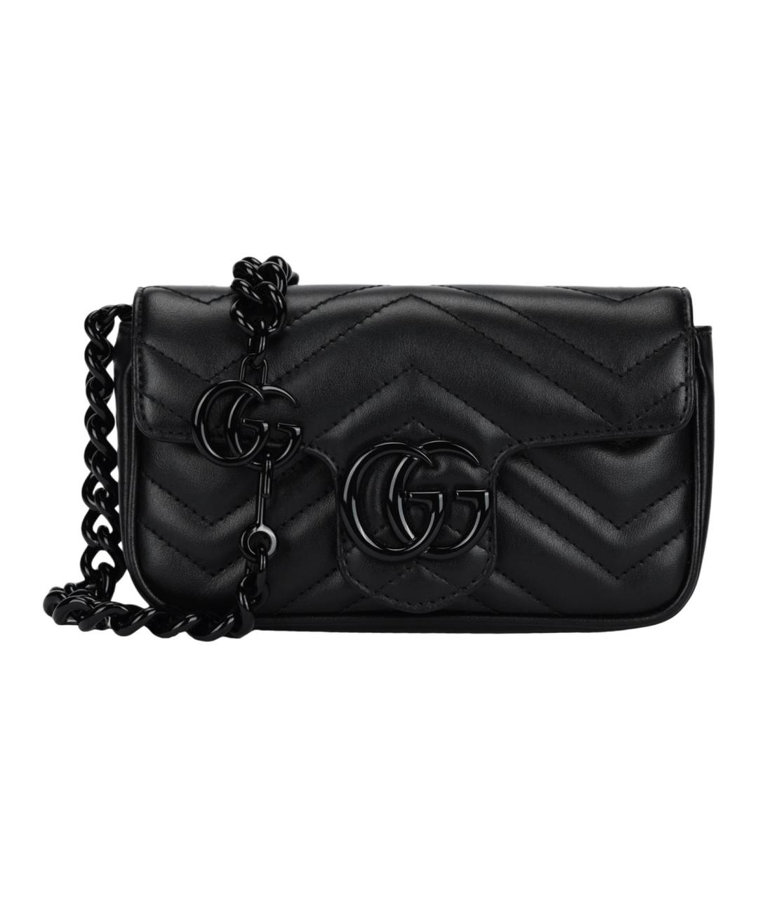 GUCCI Черная кожаная сумка через плечо, фото 1