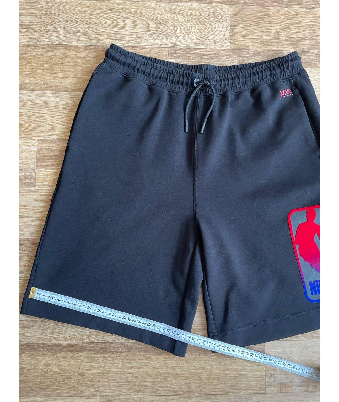 HUGO BOSS Черные хлопко-эластановые шорты, фото 9