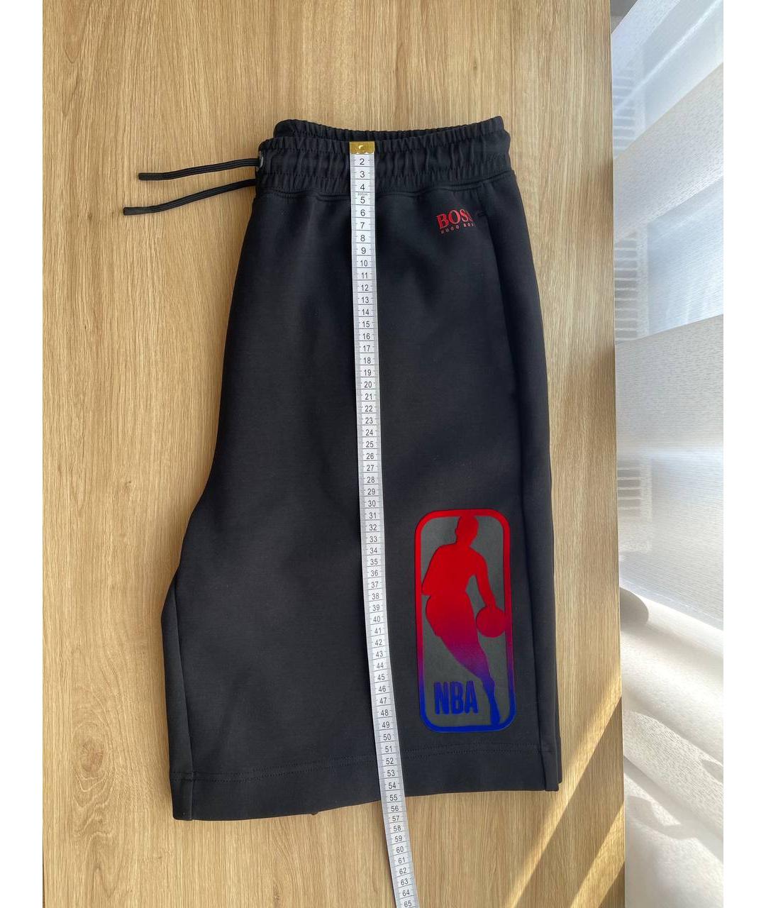 HUGO BOSS Черные хлопко-эластановые шорты, фото 8