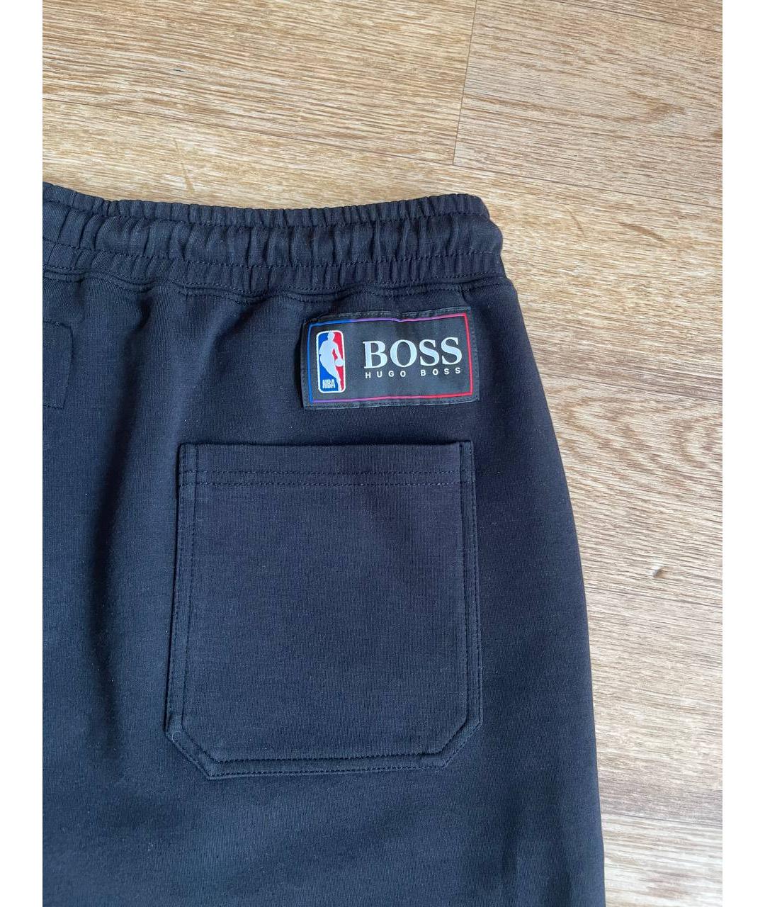 HUGO BOSS Черные хлопко-эластановые шорты, фото 4