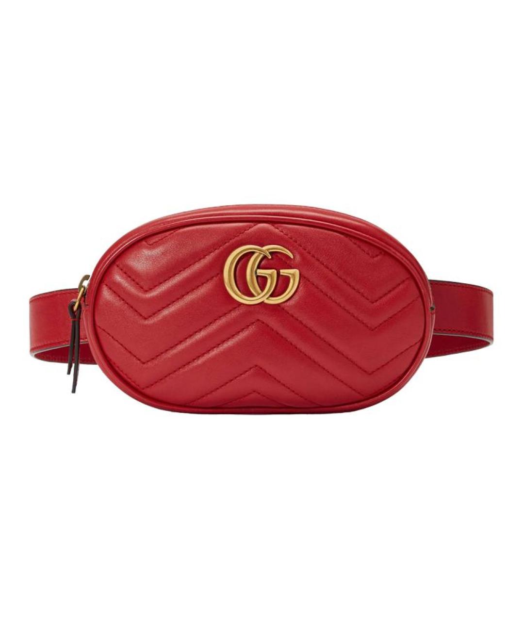 GUCCI Красная кожаная поясная сумка, фото 1