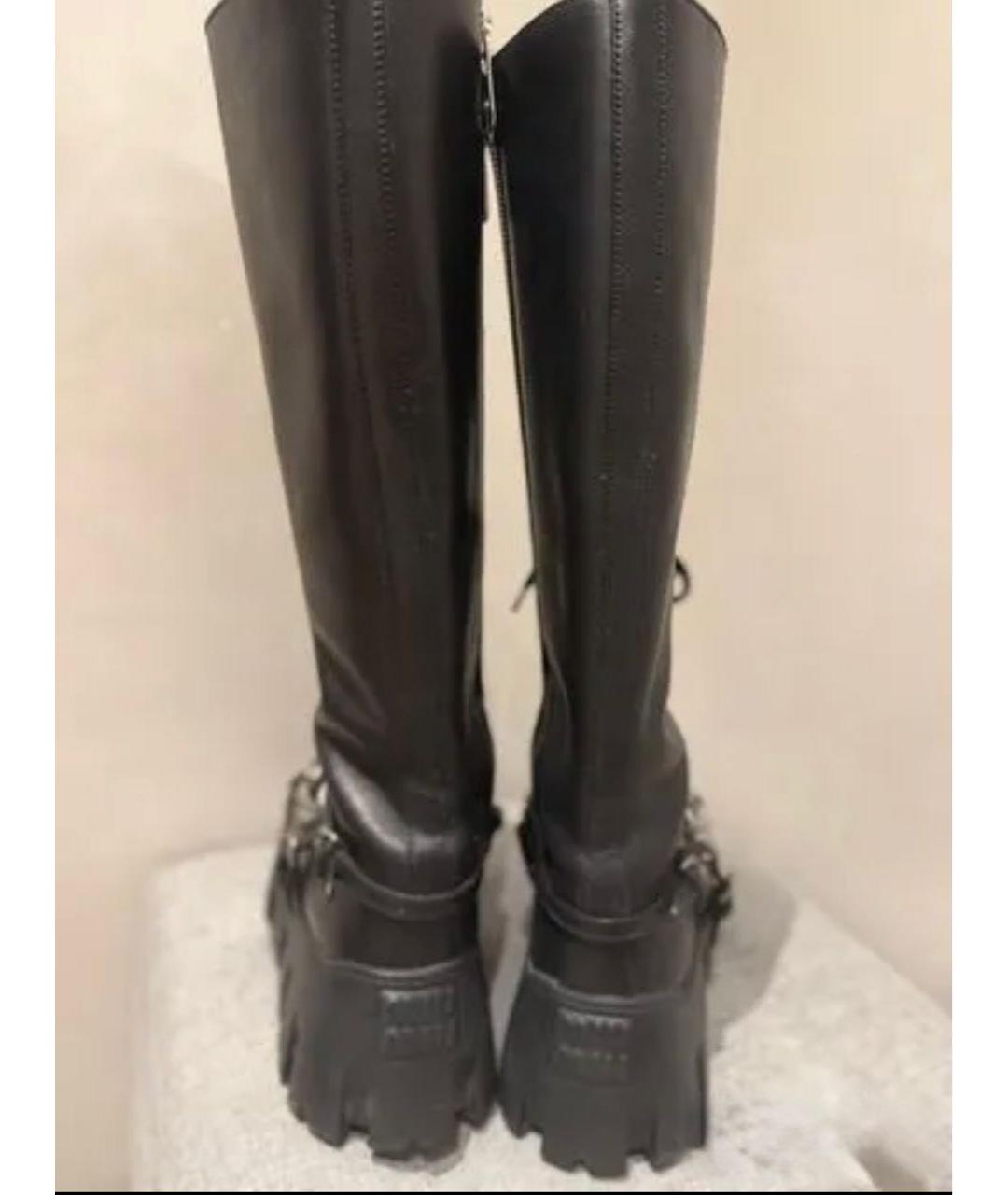 MIU MIU Черные кожаные сапоги, фото 3