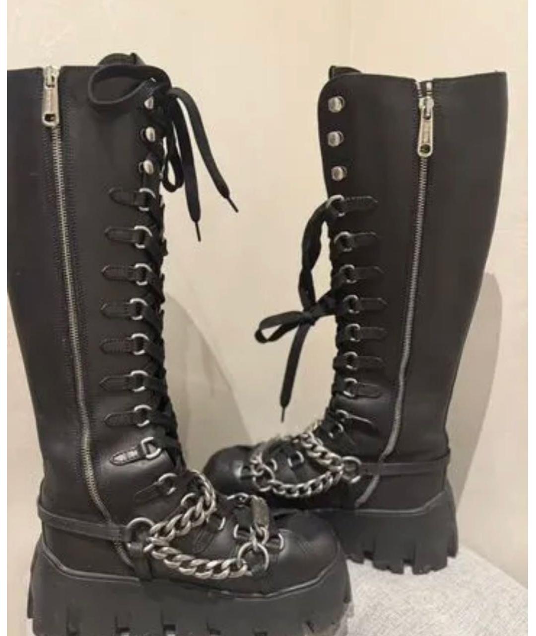 MIU MIU Черные кожаные сапоги, фото 2