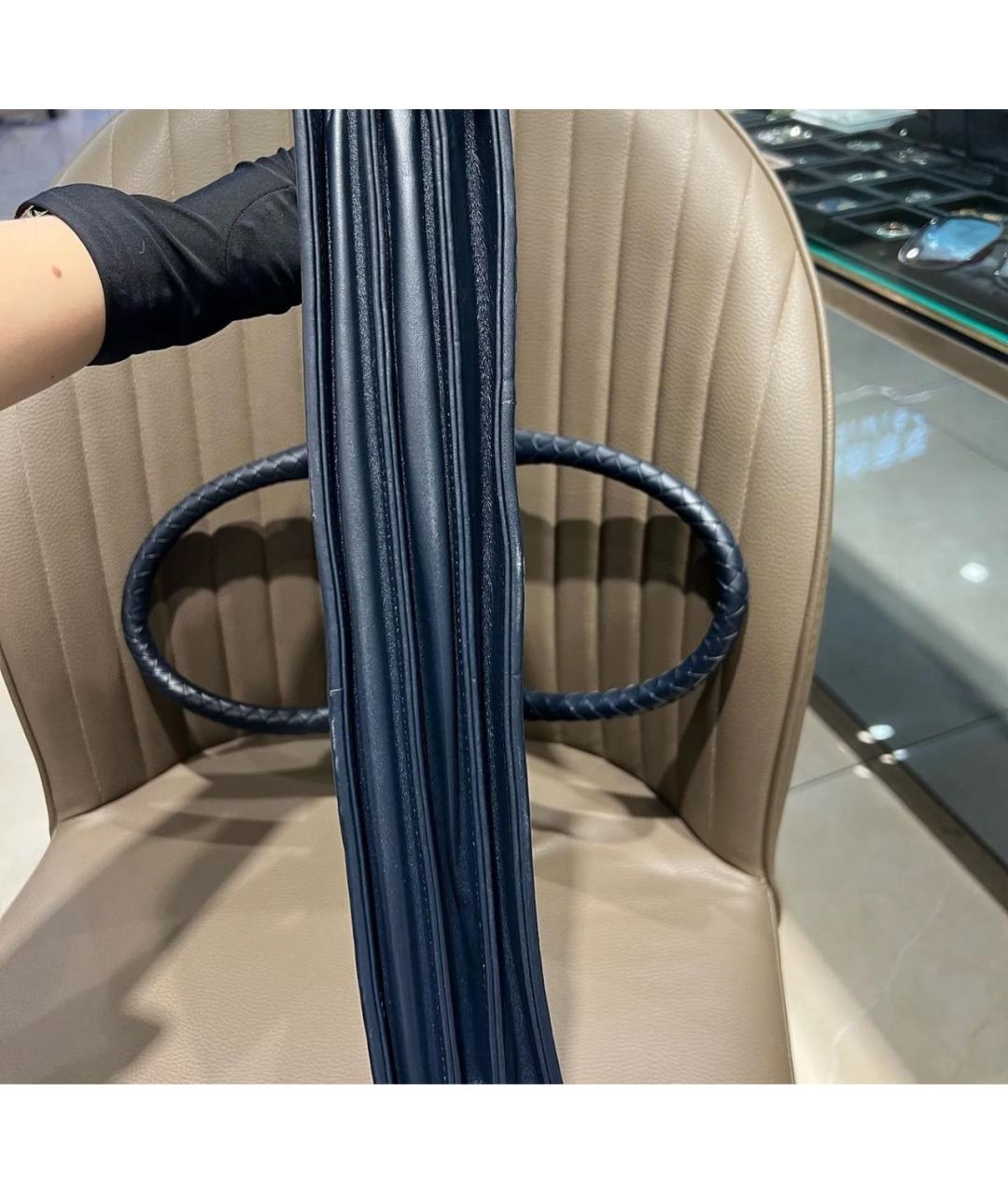 BOTTEGA VENETA Темно-синий кожаный портфель, фото 7