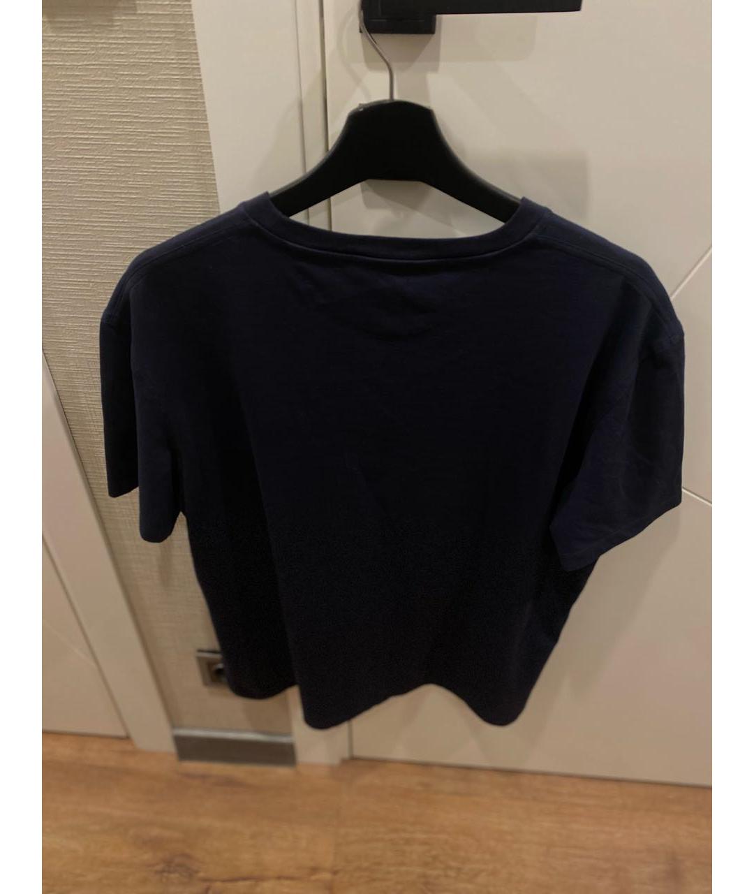 VALENTINO Темно-синяя хлопковая футболка, фото 3