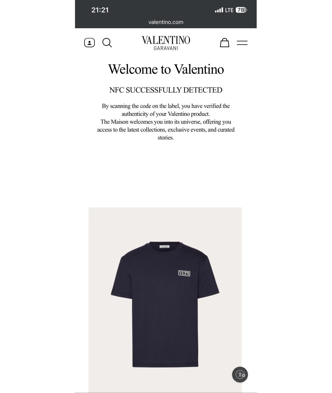 VALENTINO Темно-синяя хлопковая футболка, фото 9