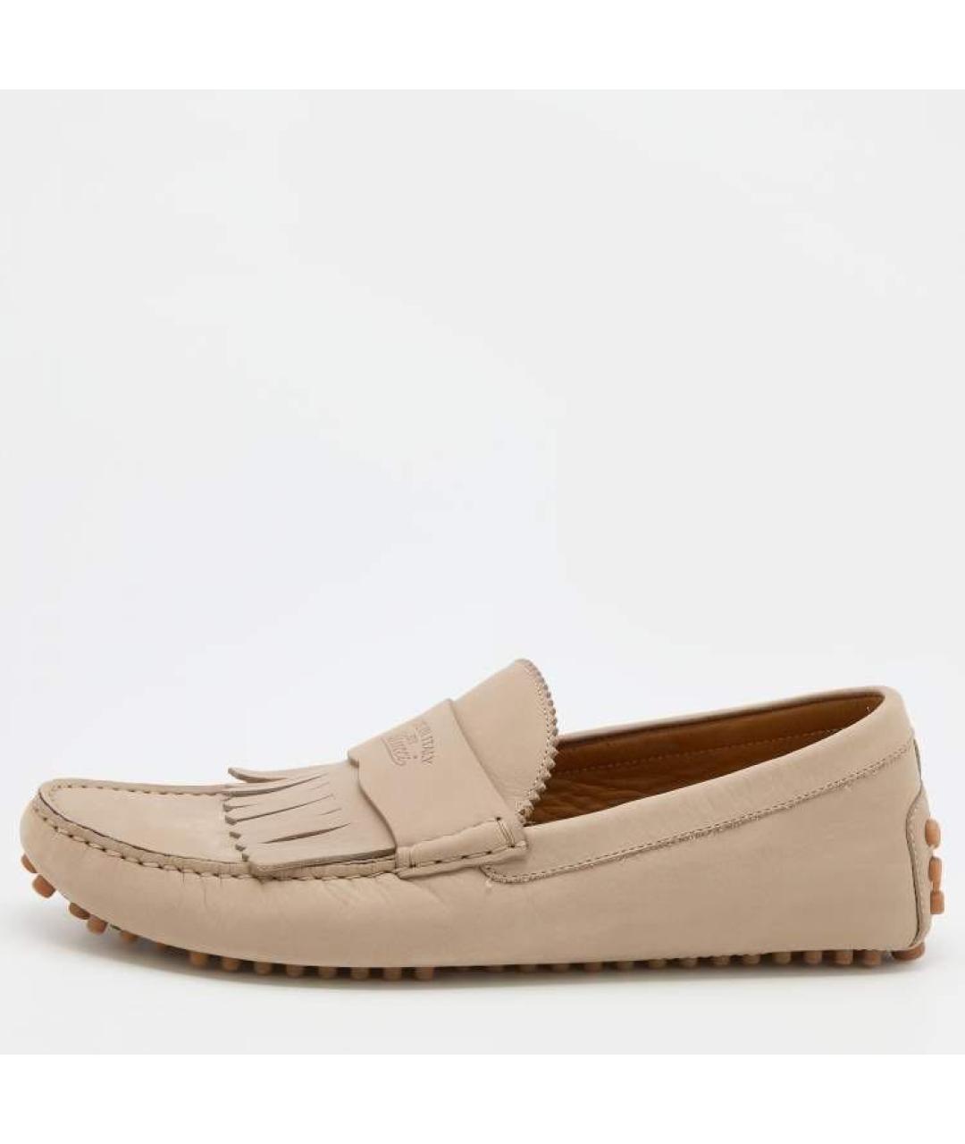 GUCCI Бежевые нубуковые мокасины, фото 6