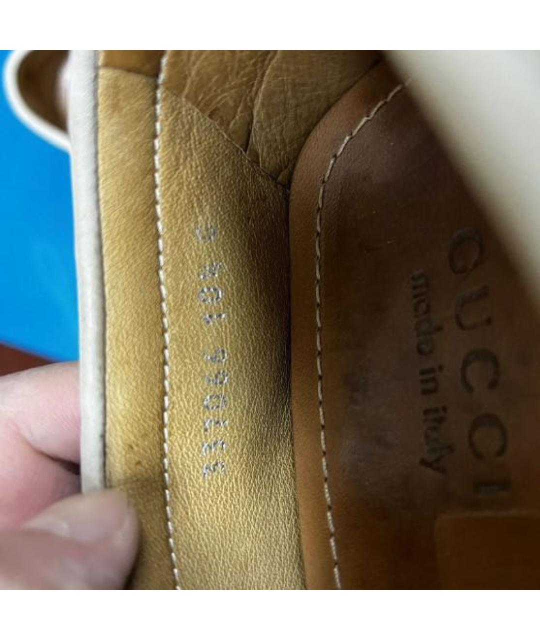 GUCCI Бежевые нубуковые мокасины, фото 5