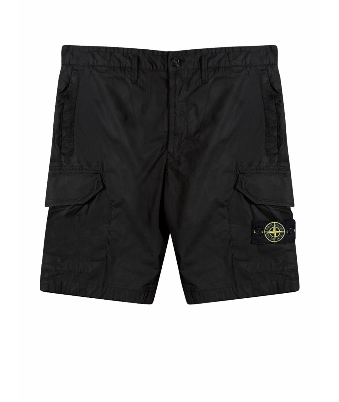 STONE ISLAND Черные хлопковые шорты, фото 1