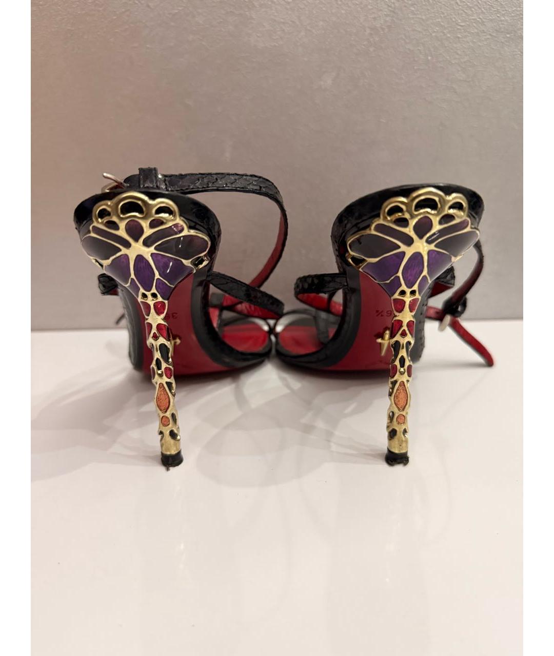 CESARE PACIOTTI Черные кожаные босоножки, фото 4