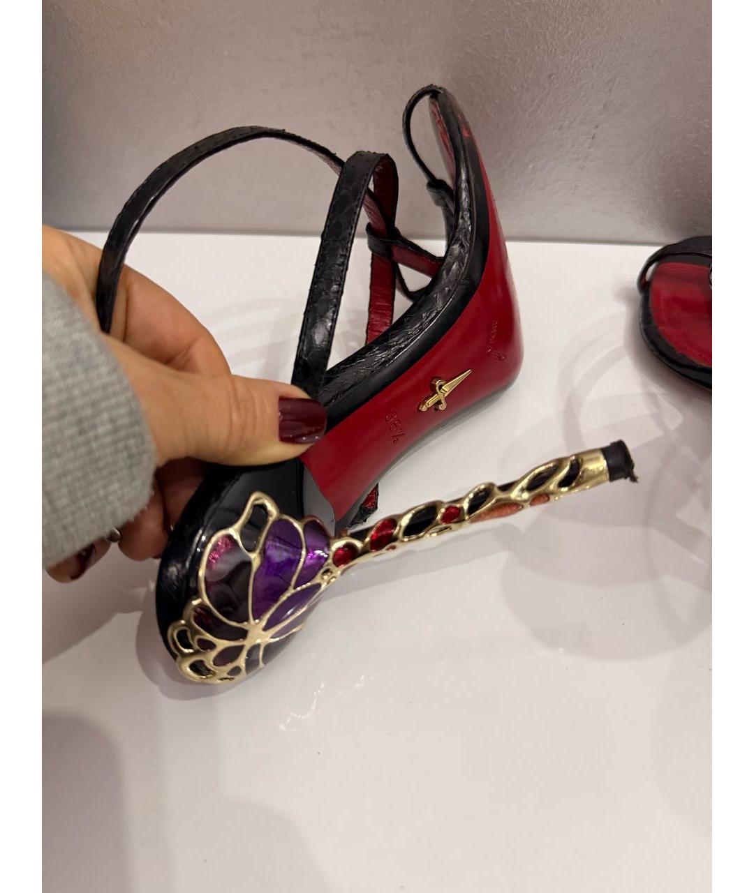 CESARE PACIOTTI Черные кожаные босоножки, фото 6