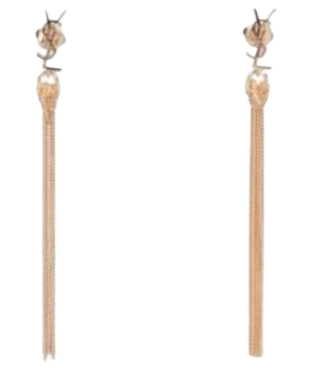 SAINT LAURENT Золотые металлические серьги, фото 1