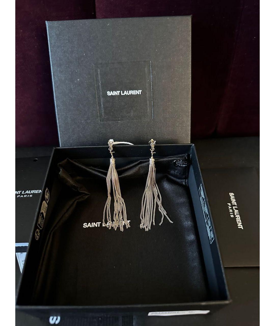 SAINT LAURENT Золотые металлические серьги, фото 3