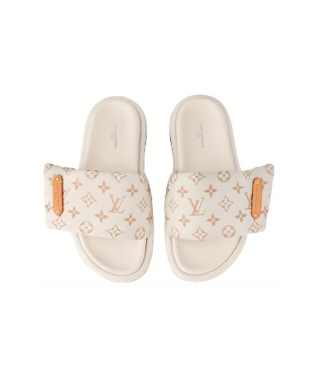 LOUIS VUITTON Бежевые шлепанцы, фото 4