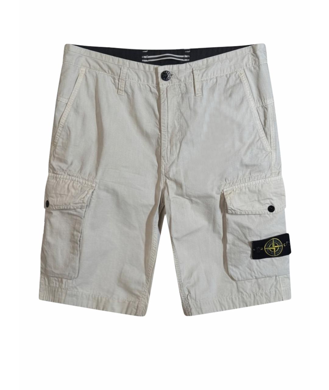 STONE ISLAND Белые хлопковые шорты, фото 1