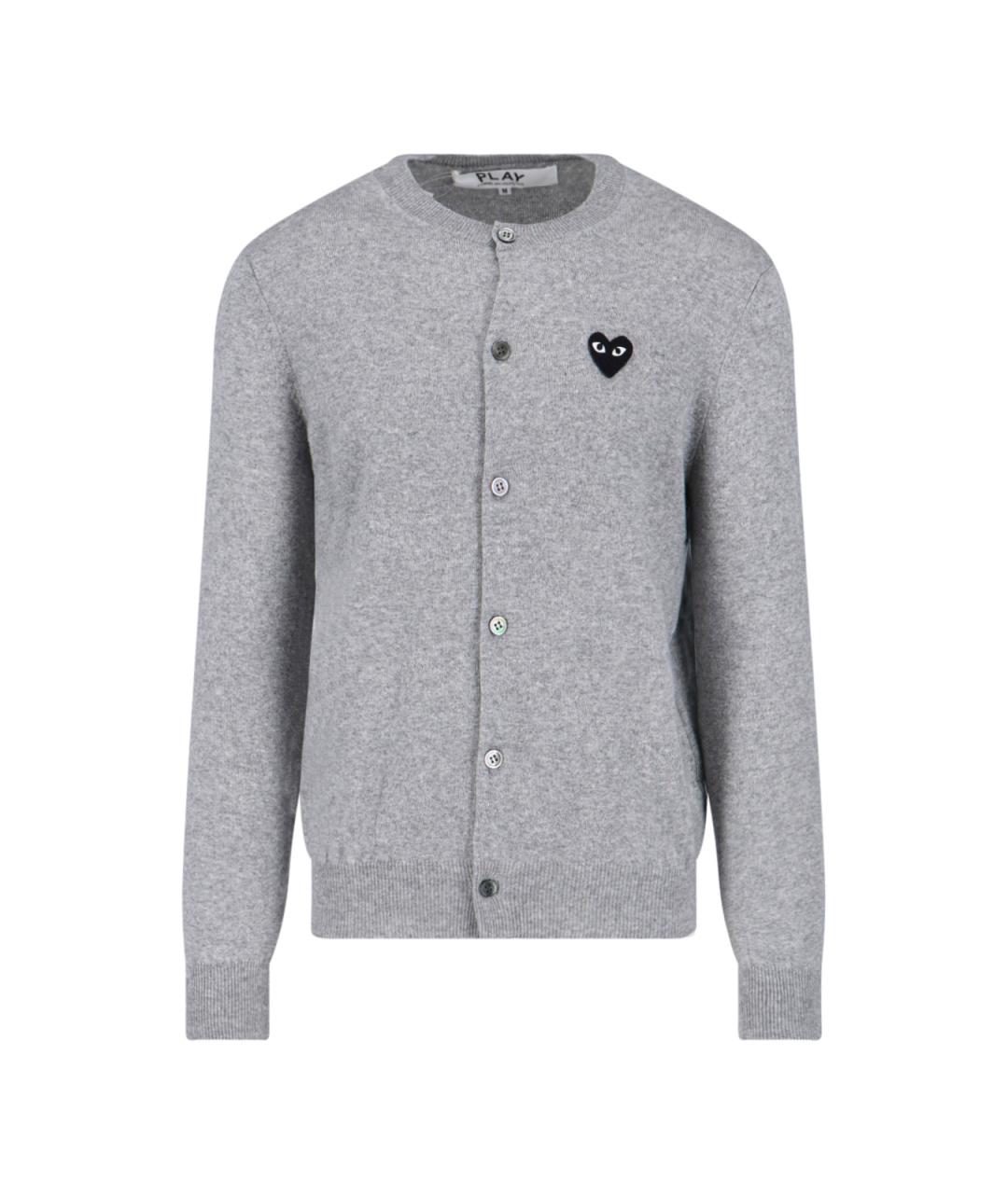 COMME DES GARÇONS PLAY Серый шерстяной кардиган, фото 1